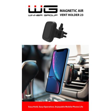 Winner Group - Magneettinen auton puhelimen pidike musta