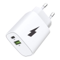 Winner Group - Nopea latausadapteri 1x USB-C + 1x USB-A, Power Delivery 20 W, valkoinen