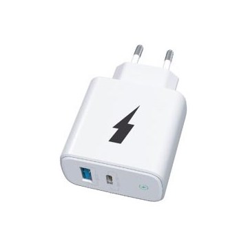 Winner Group - Pikalatausadapteri 1xUSB-C + 1xUSB-A Power Delivery 38W valkoinen