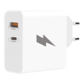 Winner Group - Pikalatausadapteri 1xUSB-C + 1xUSB-A Power Delivery 45W valkoinen