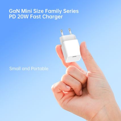 Winner Group- Pikalatausadapteri 1xUSB-C PD 20W + USB-kaapeli USB-C / USB-C 1m