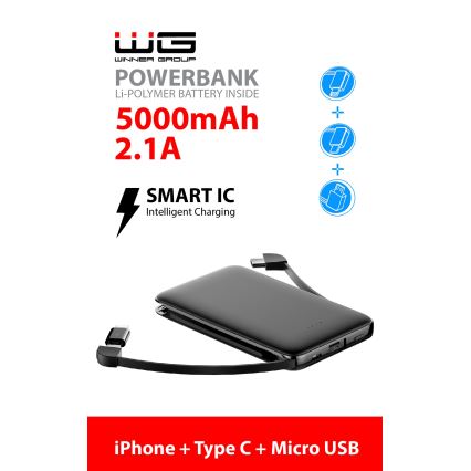 Winner Group - Power Bank 5000 mAh musta