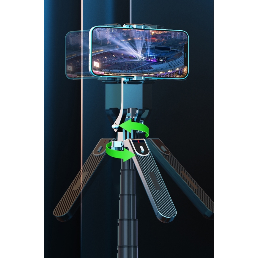 Winner Group - Selfiekeppi 3in1 telineen kanssa 55 mAh 180 cm musta