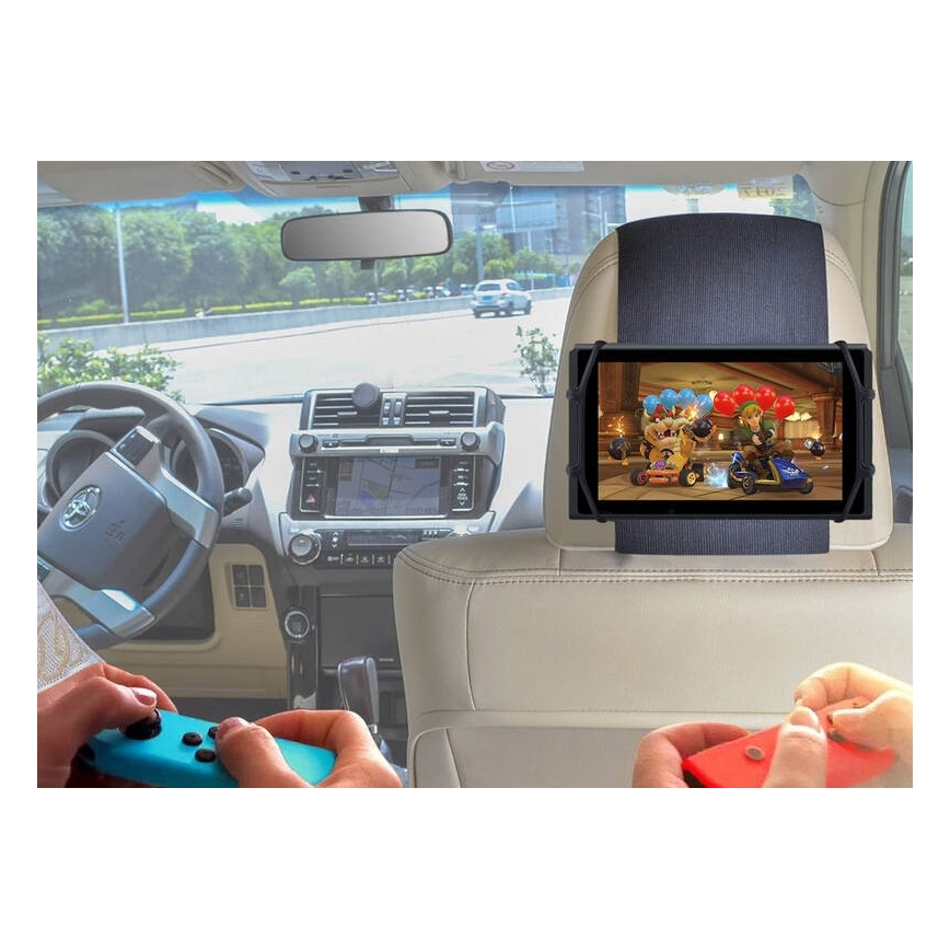 Winner Group - Tarranauhalla varustettu tablettiteline autoon musta