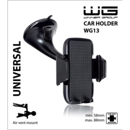 Winner Group - tuulilasiin kiinnittyvä auton puhelinteline, musta