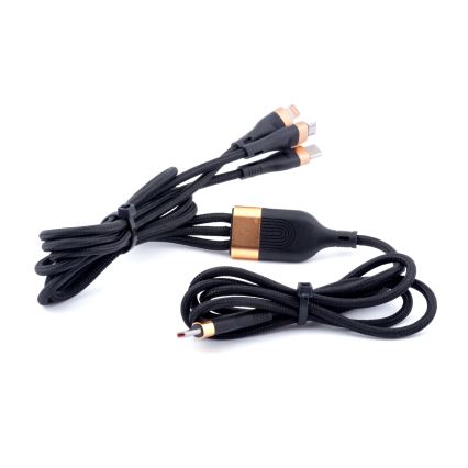 Winner Group -USB-kaapeli 3in1 USB-C / Lightning, USB-C ja Micro USB 100W 1,5m musta