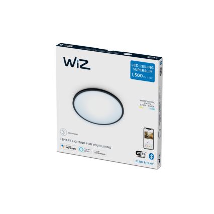 WiZ - LED Himmennettävä kattovalo SUPERSLIM LED/16W/230V 2700-6500K Wi-Fi musta