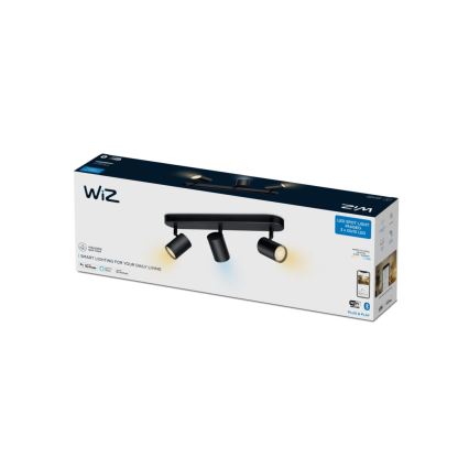 WiZ - LED Himmennettävä kohdevalo IMAGEO 3xGU10/4,9W/230V 2700-6500K Wi-Fi CRI 90 musta