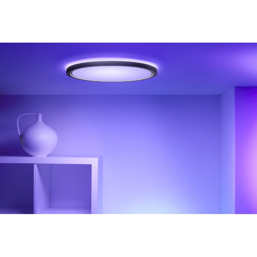 WiZ - LED RGB himmennettävä kattovalaisin SUPERSLIM LED/32W/230V 2700-6500K Wi-Fi musta