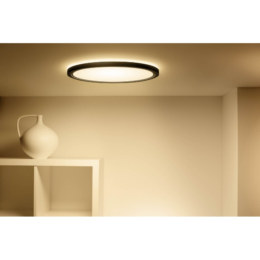 WiZ - LED RGB himmennettävä kattovalaisin SUPERSLIM LED/32W/230V 2700-6500K Wi-Fi musta