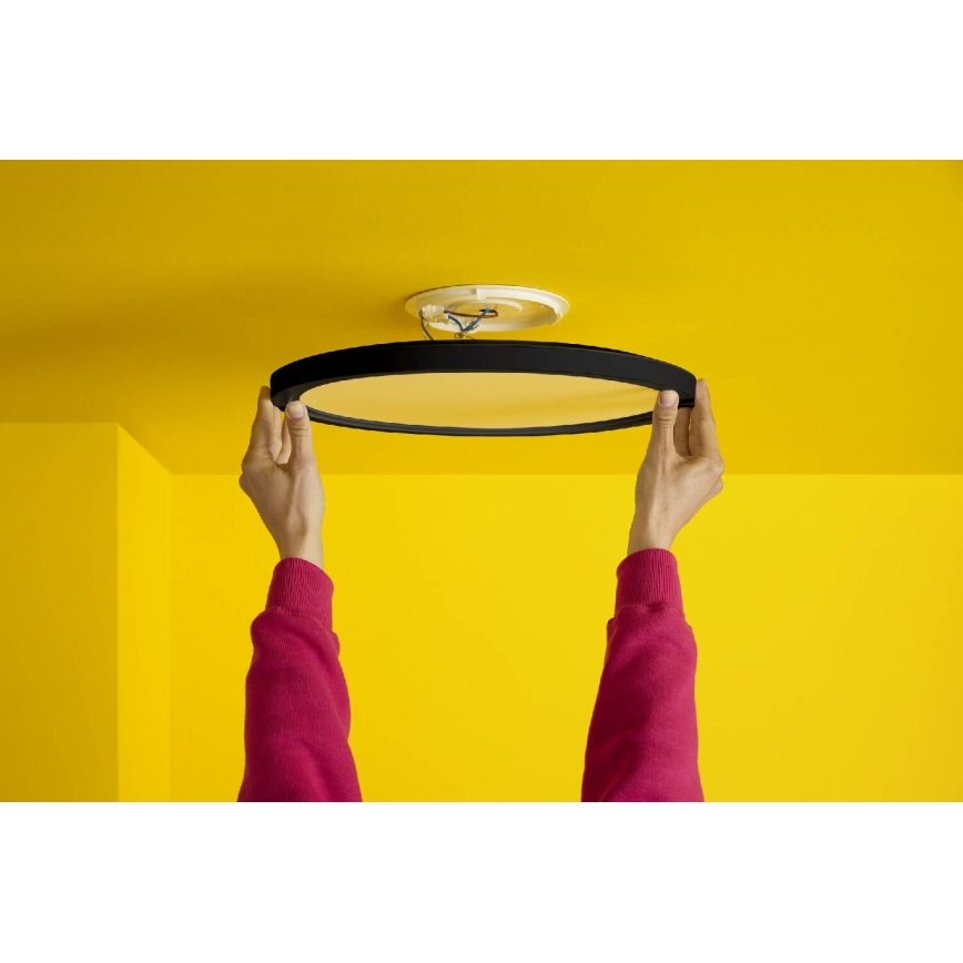 WiZ - LED RGB himmennettävä kattovalaisin SUPERSLIM LED/32W/230V 2700-6500K Wi-Fi musta