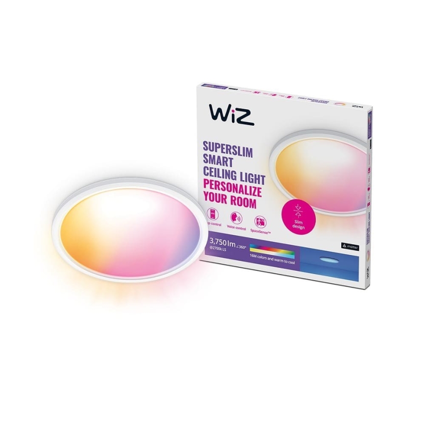 WiZ - LED RGB himmennettävä kattovalaisin SUPERSLIM LED/32W/230V 2700-6500K Wi-Fi valkoinen