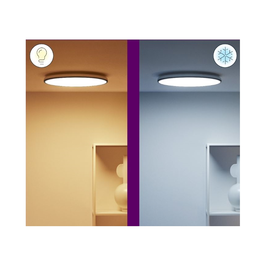 WiZ - LED RGBW Himmennettävä kattovalo RUNE LED/21W/230V 2200-6500K Wi-Fi musta