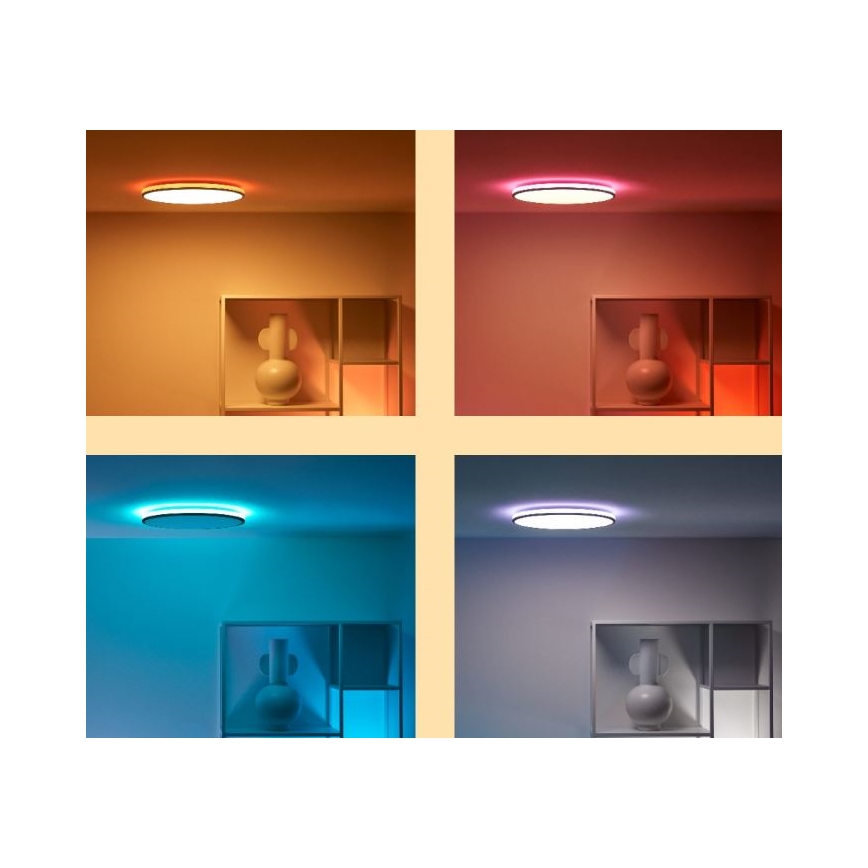 WiZ - LED RGBW Himmennettävä kattovalo RUNE LED/21W/230V 2200-6500K Wi-Fi musta