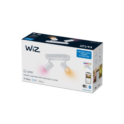 WiZ - LED RGBW Himmennettävä kohdevalo IMAGEO 2xGU10/4,9W/230V 2200-6500K Wi-Fi CRI 90 valkoinen