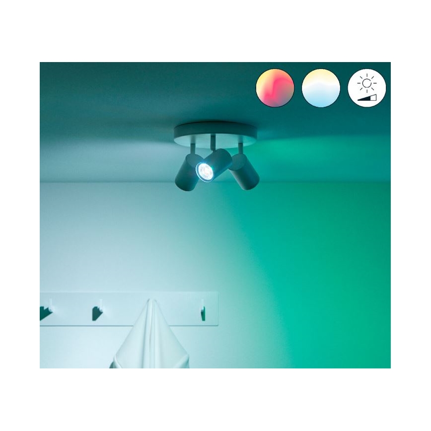 WiZ - LED RGBW Himmennettävä kohdevalo IMAGEO 3xGU10/4,9W/230V 2200-6500K Wi-Fi CRI 90 valkoinen