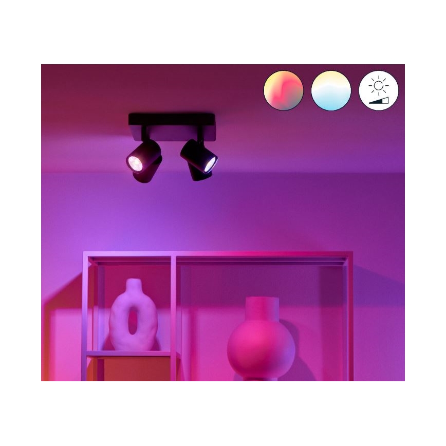 WiZ - LED RGBW Himmennettävä kohdevalo IMAGEO 4xGU10/4,9W/230V 2200-6500K Wi-Fi CRI 90 musta