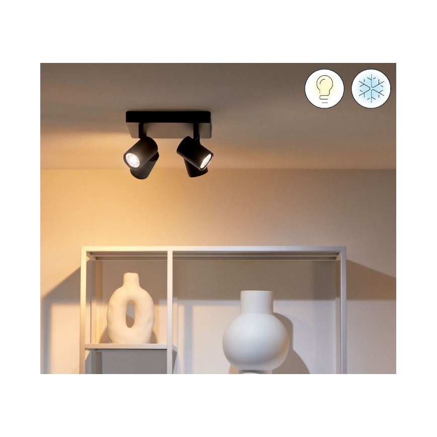 WiZ - LED RGBW Himmennettävä kohdevalo IMAGEO 4xGU10/4,9W/230V 2200-6500K Wi-Fi CRI 90 musta