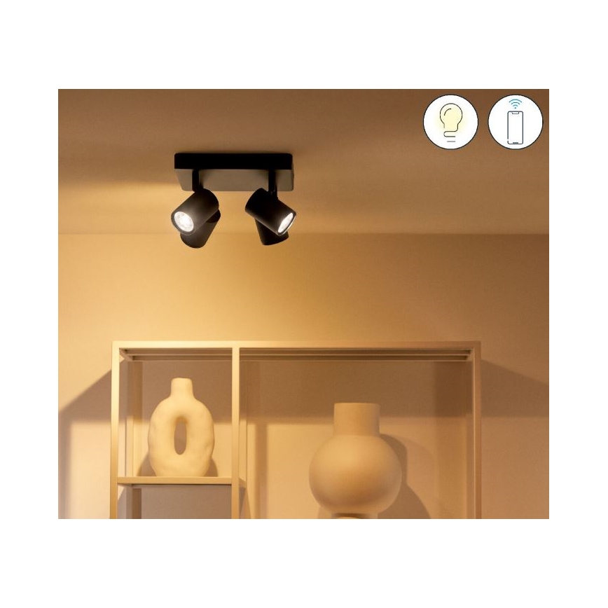 WiZ - LED RGBW Himmennettävä kohdevalo IMAGEO 4xGU10/4,9W/230V 2200-6500K Wi-Fi CRI 90 musta
