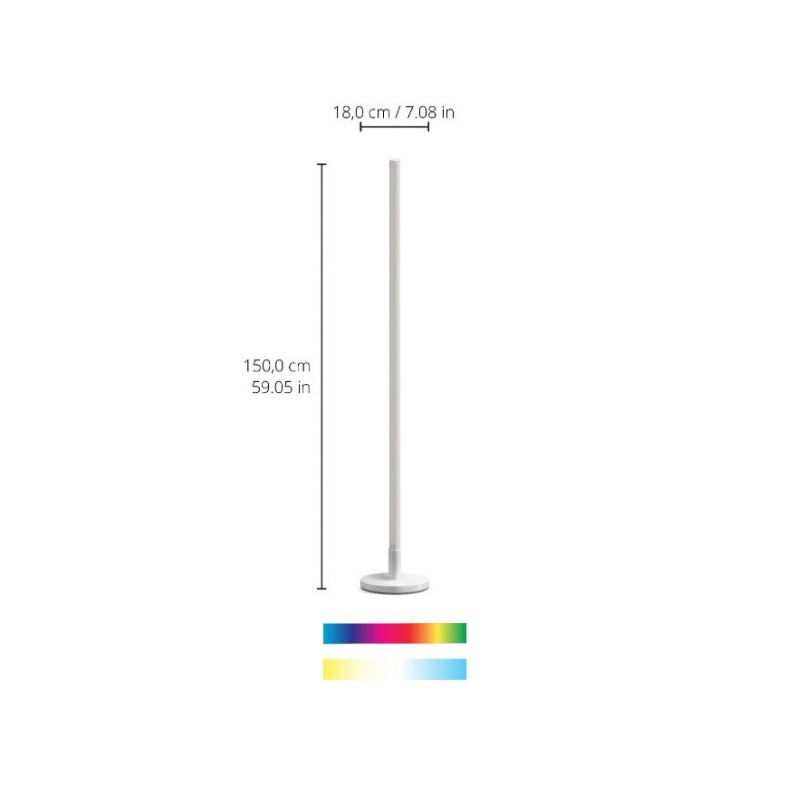 WiZ - LED RGBW Himmennettävä lattiavalaisin POLE LED/13W/230V 2200-6500K Wi-Fi