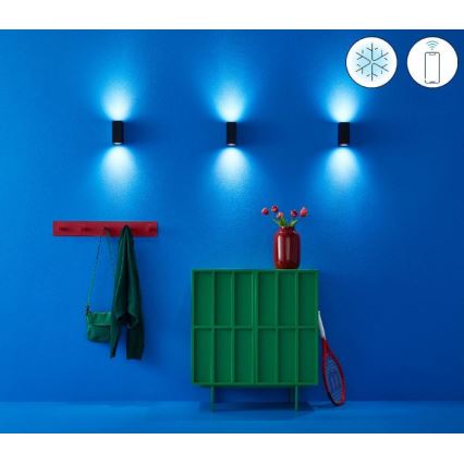 WiZ -LED RGBW Himmennettävä seinävalo UP&DOWN 2xGU10/4,7W/230V 2200-6500K Wi-Fi CRI 90 musta