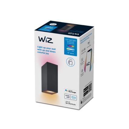 WiZ -LED RGBW Himmennettävä seinävalo UP&DOWN 2xGU10/4,7W/230V 2200-6500K Wi-Fi CRI 90 musta