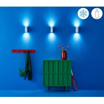 WiZ - LED RGBW Himmennettävä seinävalo UP&DOWN 2xGU10/4,7W/230V 2200-6500K Wi-Fi CRI 90 valkoinen