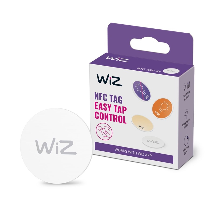 WiZ - NFC Itseliimautuva tag ohjaamaan valaistusta 4 kpl