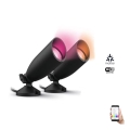 WiZ -SET 2x LED RGBW Himmennettävä ulkovalo SPOT LED/10W/230V 2700-5000K IP65 Wi-Fi