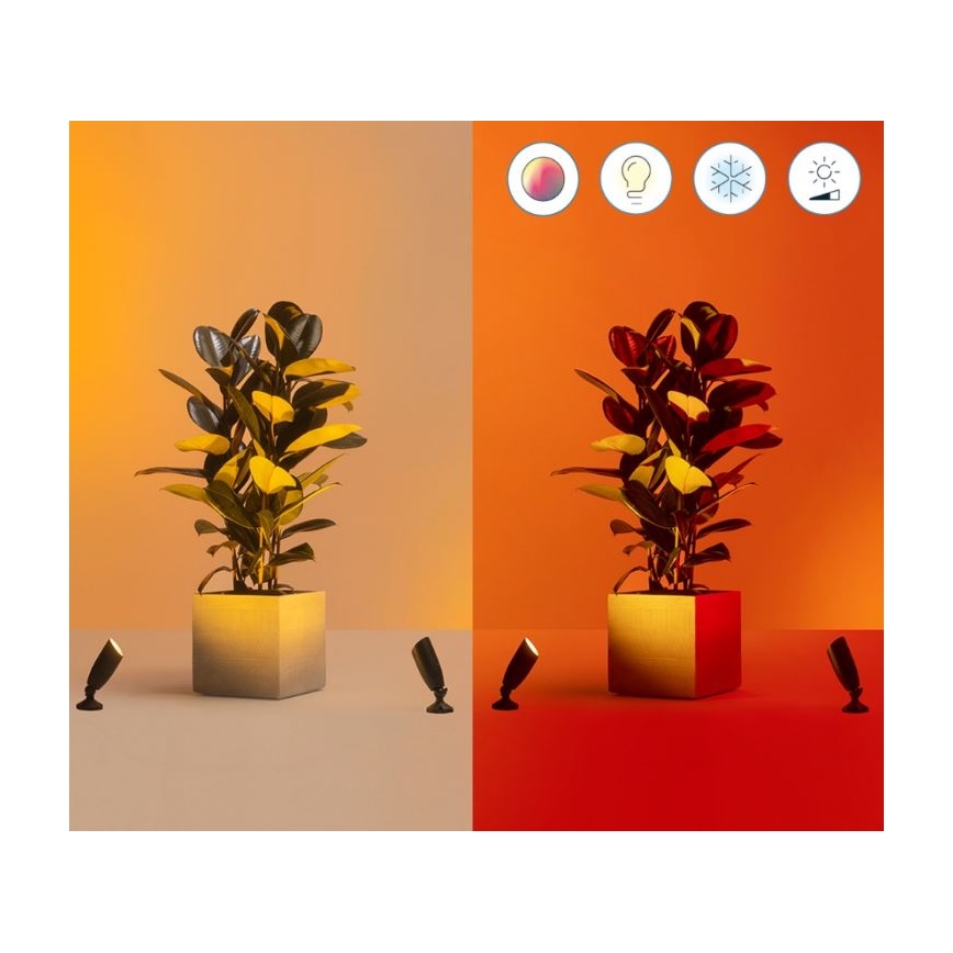 WiZ -SET 2x LED RGBW Himmennettävä ulkovalo SPOT LED/10W/230V 2700-5000K IP65 Wi-Fi