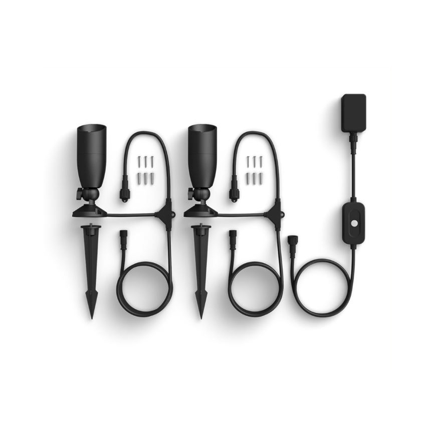 WiZ -SET 2x LED RGBW Himmennettävä ulkovalo SPOT LED/10W/230V 2700-5000K IP65 Wi-Fi