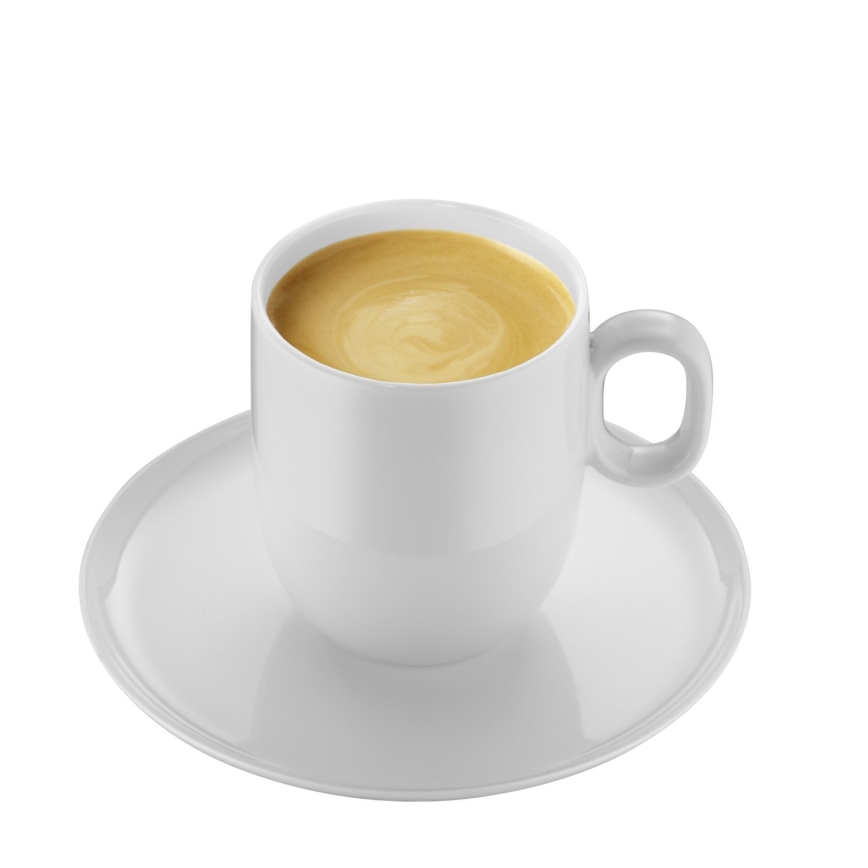 WMF - SARJA 2x Café Crème -kuppi ja aluslautanen BARISTA 170 ml valkoinen