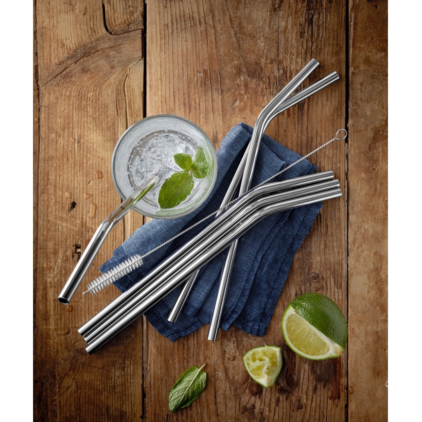 WMF - SETTI 6x Stainless steel straws BARIC + puhdistusharja