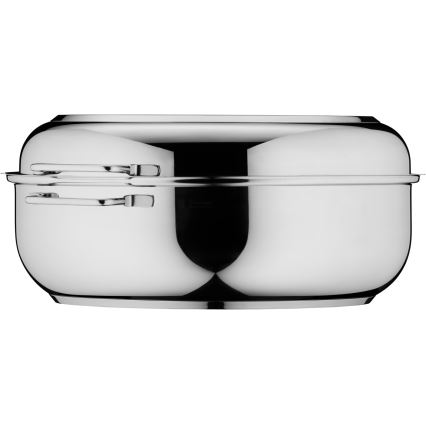 WMF - Soikea paistinpannu kannella  41x28,5 x18 cm ruostumaton