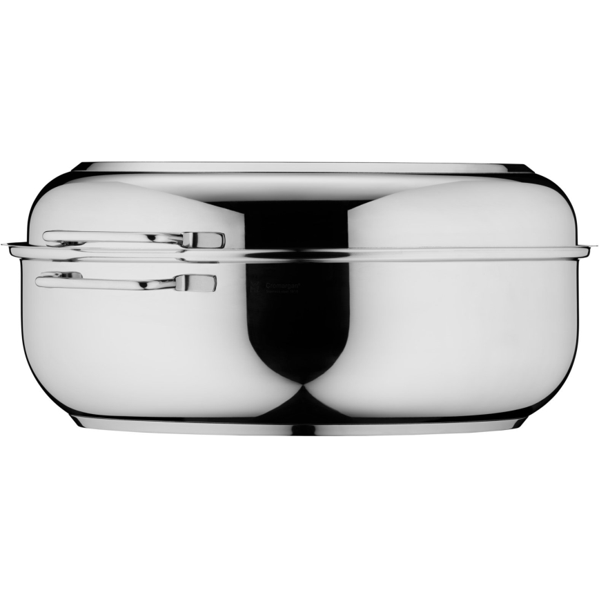 WMF - Soikea paistinpannu kannella  41x28,5 x18 cm ruostumaton