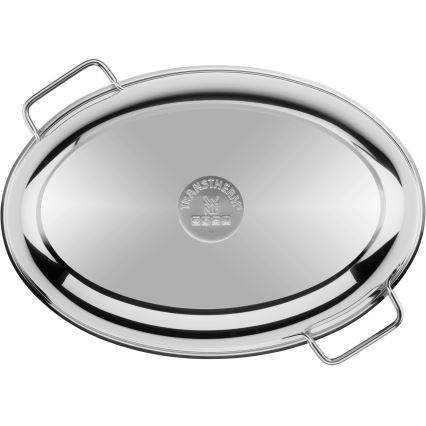 WMF - Soikea paistinpannu kannella  41x28,5 x18 cm ruostumaton