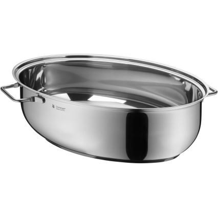 WMF - Soikea paistinpannu kannella  41x28,5 x18 cm ruostumaton
