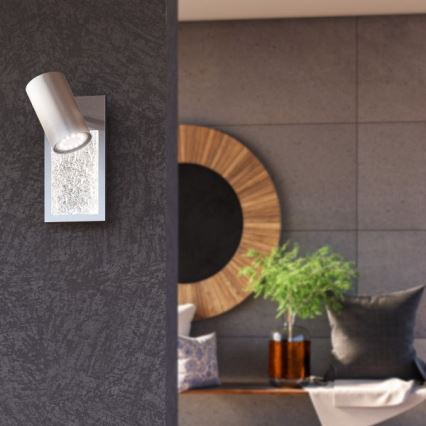 Wofi 11589 - LED-seinäspotti BALI 1xGU10/5W/230V + LED/6W/230V