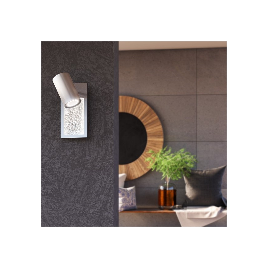 Wofi 11589 - LED-seinäspotti BALI 1xGU10/5W/230V + LED/6W/230V