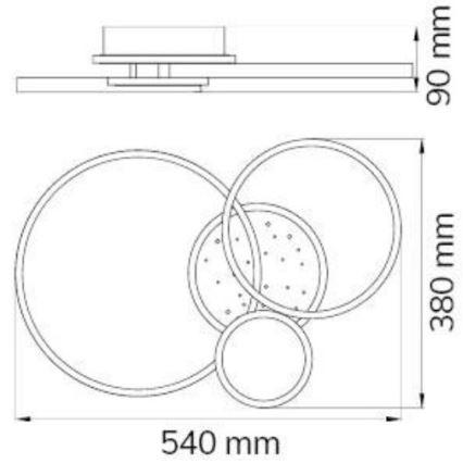 Wofi 11657 - LED Himmennettävä pinta-asennettava kattokruunu KIAH LED/32,5W/230V 3000K