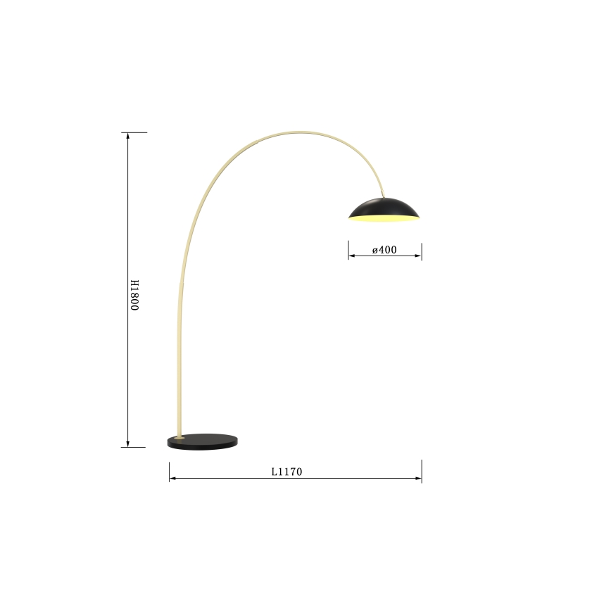 Wofi 3001-104 - Himmennettävä LED-lattiavalaisin ROSCOFF LED/21W/230V musta/kulta