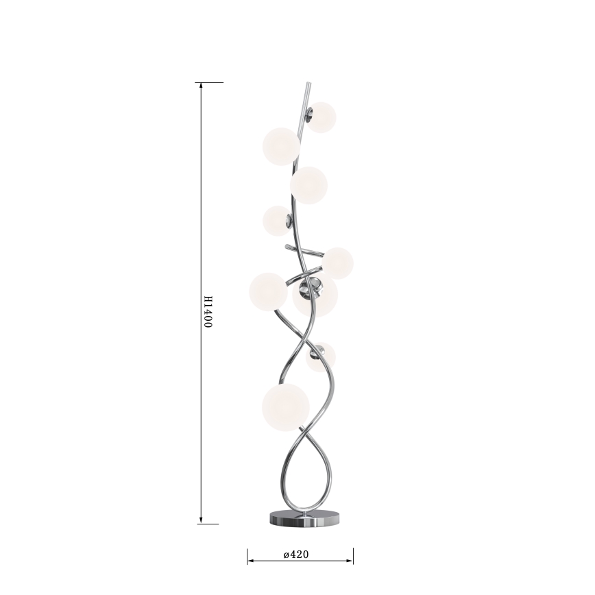 Wofi 3014-907 - LED-lattiavalaisin NANCY 9xG9/3,5W/230V kiiltävä kromi