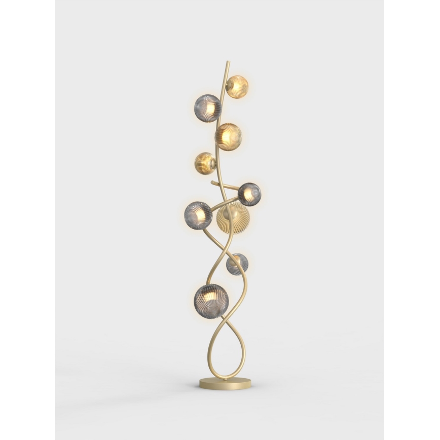 Wofi 3015-904 - LED-lattiavalaisin METZ 9xG9/3,5W/230V kulta/harmaa