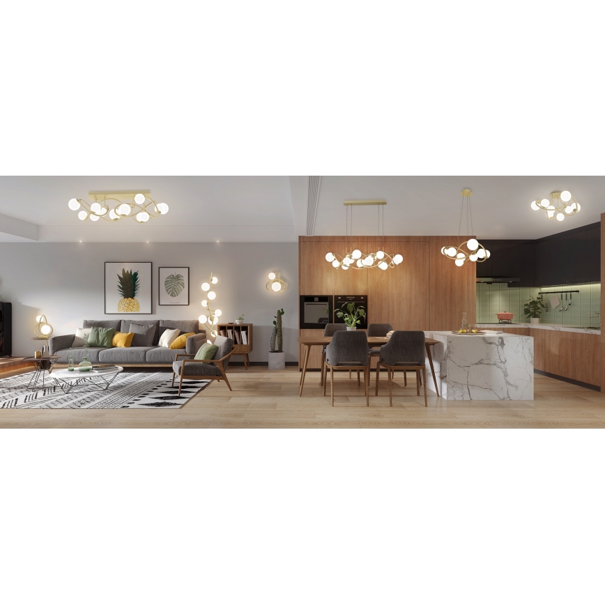 Wofi 4014-201 - LED-seinävalaisin NANCY 2xG9/3,5W/230V kulta/valkoinen