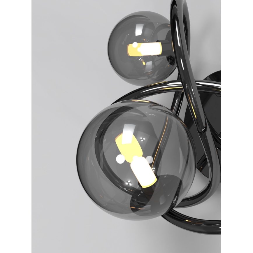 Wofi 4014-205 - LED-seinävalaisin NANCY 2xG9/3,5W/230V musta/kiiltävä kromi