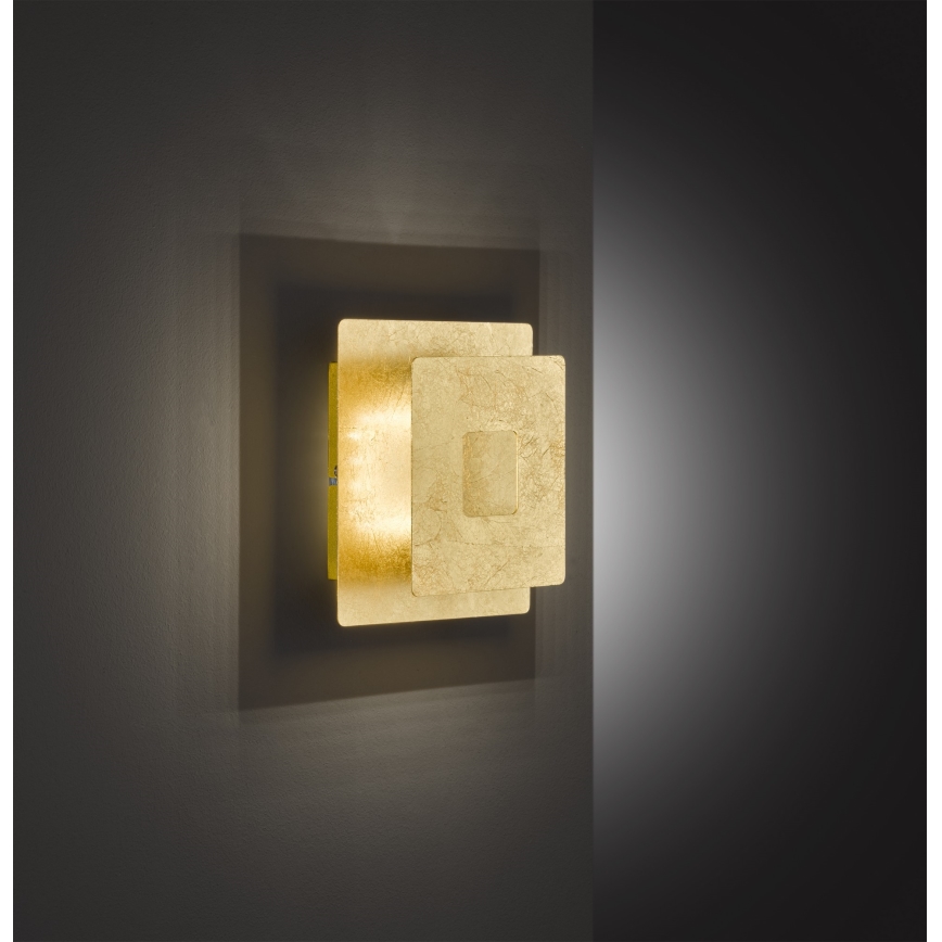 Wofi 4048-201Q - LED-seinävalaisin BAYONNE LED/6,5W/230V kulta