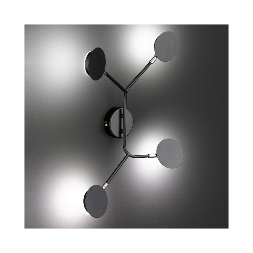 Wofi 446604109000 - LED-seinävalaisin BELIZE 4xLED/5W/230V 3000K musta