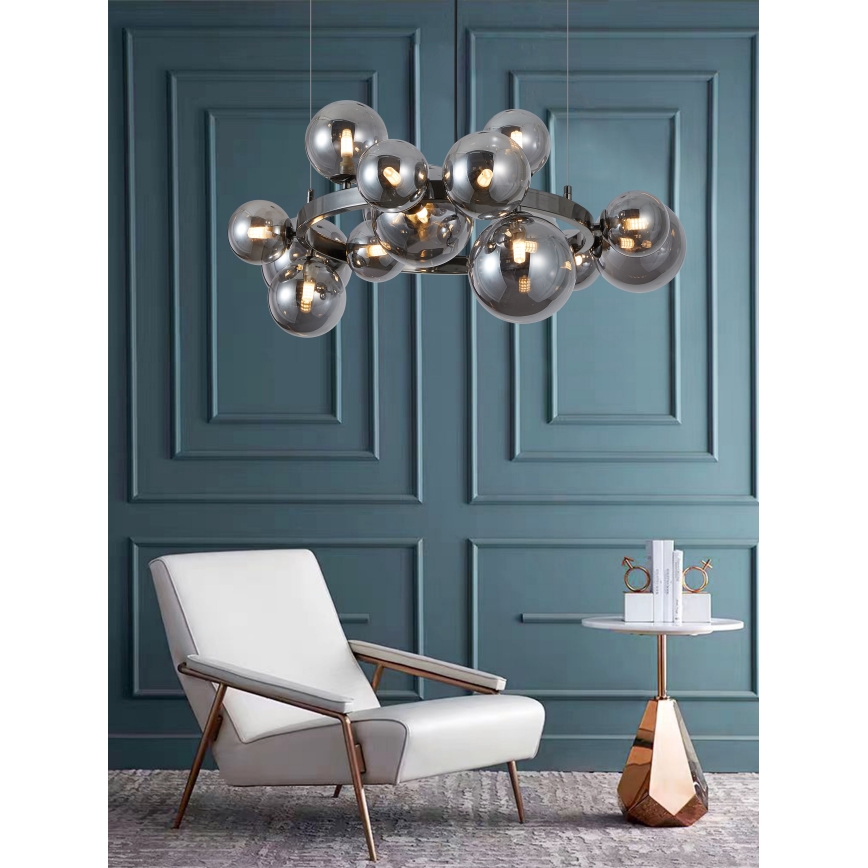 Wofi 5014-1505W - LED-kattokruunu johdossa VILLA 15xG9/3W/230V musta