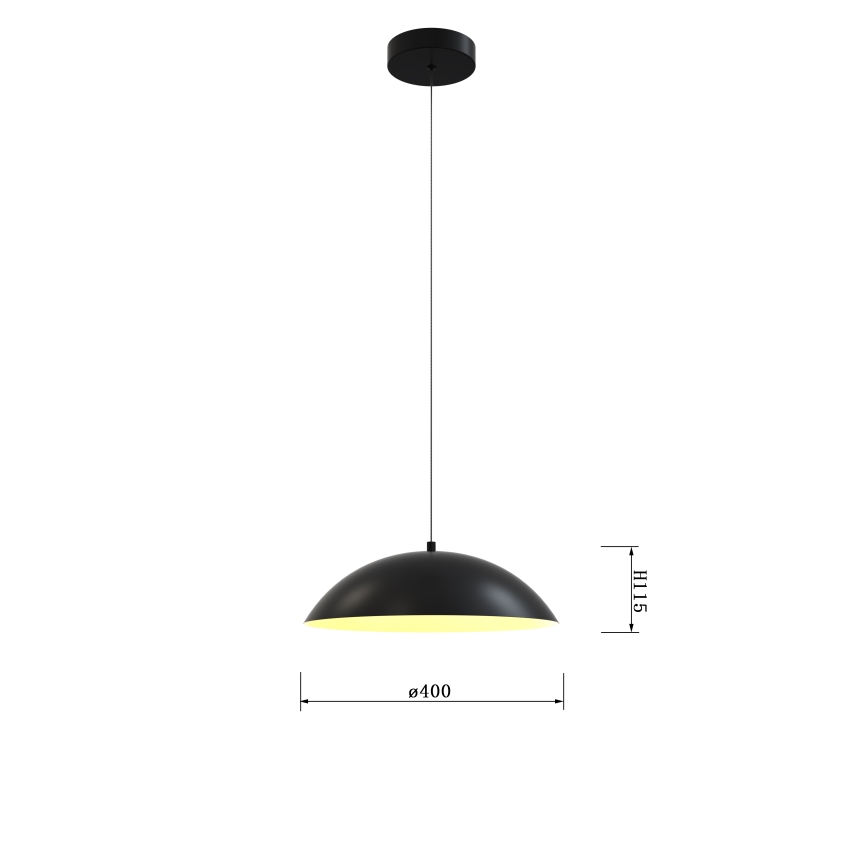 Wofi 6001-104 - Himmennettävä LED-kattokruunu johdossa ROSCOFF LED/19W/230V musta/kulta