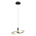 Wofi 6016-104L - LED-himmennettävä riippuvalaisin vaijerilla BREST LED/19W/230V Ø 42 cm musta/kulta